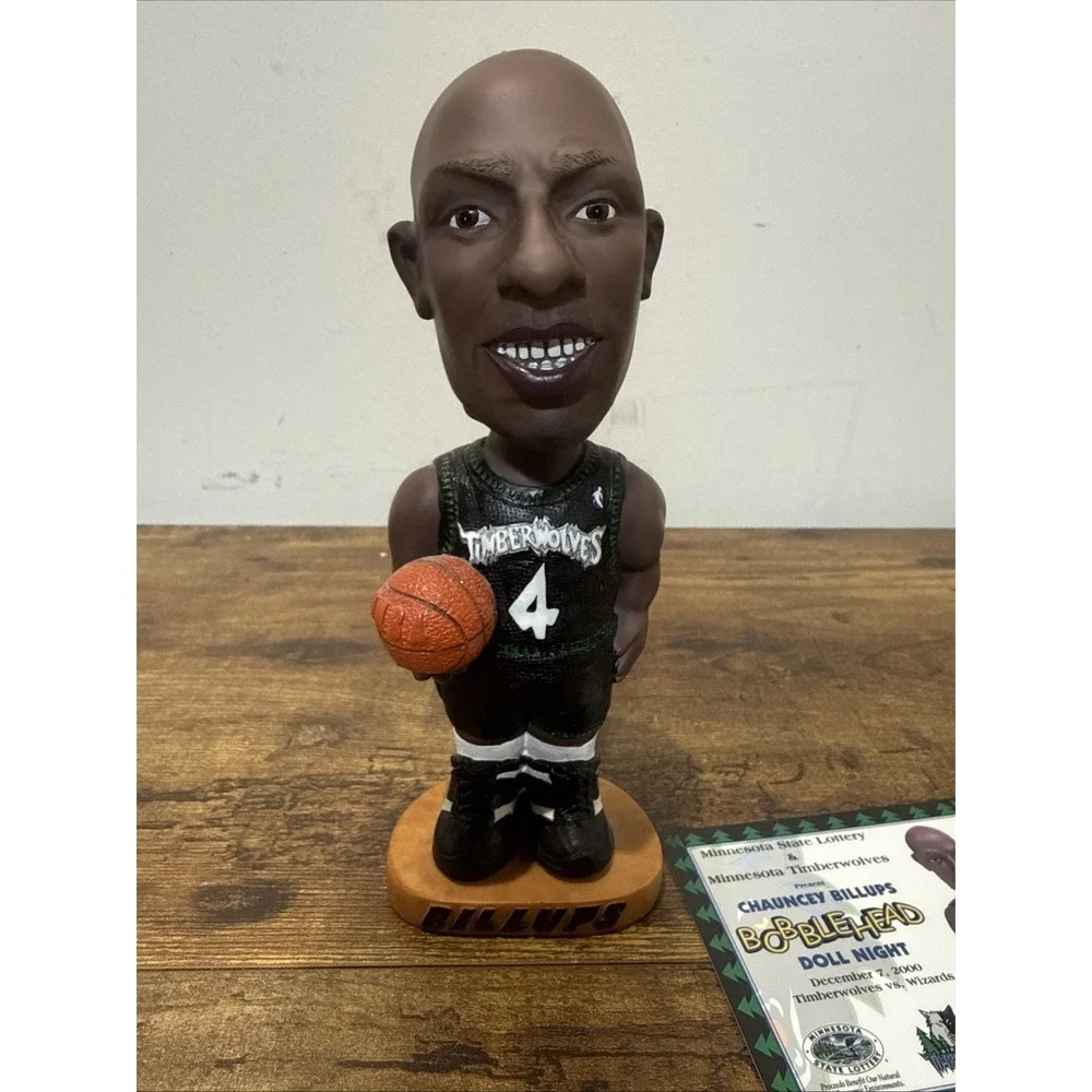 Billups Timberwolves #4 NBA Basketball Bobblehead Black Jersey Figure